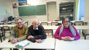 P. Bergounioux et des condisciples dans sa salle d'hypokhâgne