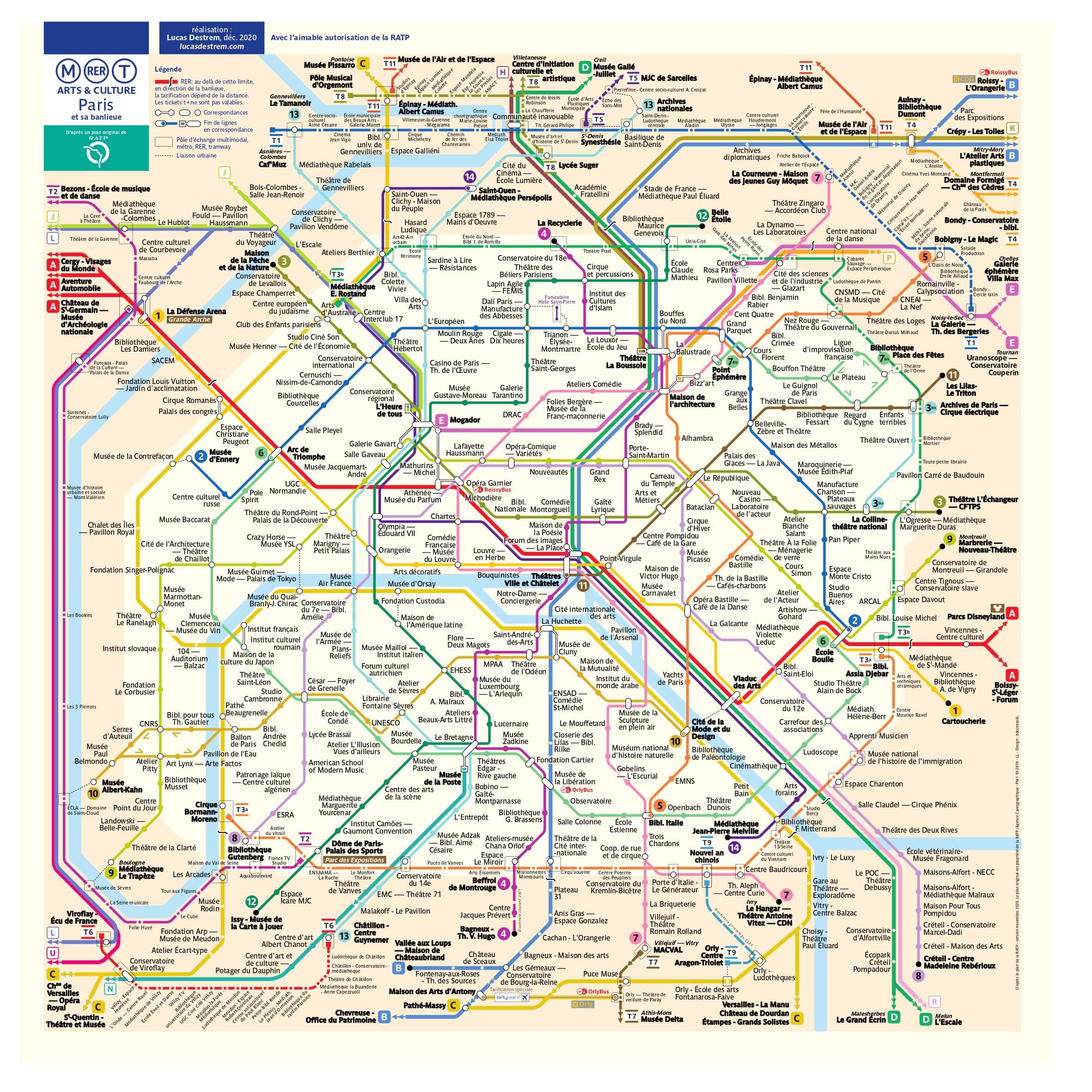 Un plan culturel du métro de Paris - Les Anciens de Gay-Lu