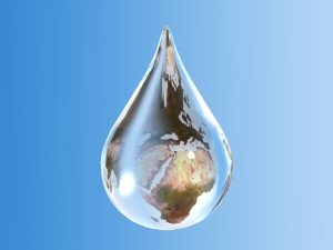 Goutte d'eau globe terrestre